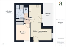Appartement T2 avec terrasse et stationnement - Salon de Provence (13300)