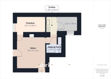 Appartement de 30 m² avec vaste terrasse privée<span></span>rue des Vignoles, Paris 20ème