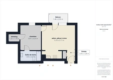 Beau T2 de 47,54 m² avec Balcon<span></span>Quartier Résidentiel Monmousseau-Vérollot