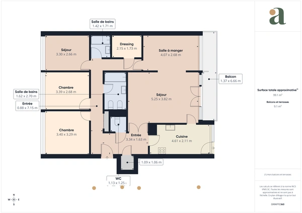 Magnifique panorama en dernier étage appartement T5 de 99m² en vente à Garches (92380)
