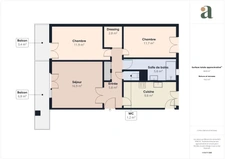 T3 lumineux de 66 m²<span></span>Quartier facs<span></span>Aix-en-Provence