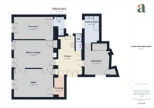 PARIS 9 / ROCHECHOUART<span></span>APPARTEMENT<span></span>4 PIECES<span></span>2/3 CHAMBRES -88 m2