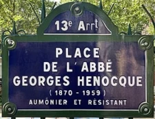 Quelle est l'origine de la Place de l'Abbé Georges Hénocque à Paris 13ème ?