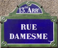 Quelle est l'origine de la rue Damesme à Paris 13ème ?