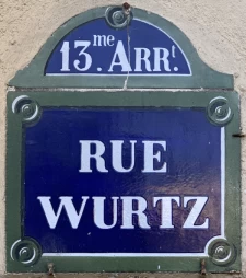 Quelle est l'origine de la rue Wurtz à Paris 13ème ?