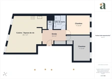 Appartement 3 pièces avec cuisine ouverte et parking en vente à Paris 13e 75013