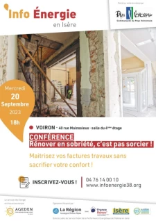 Rénover en sobriété, c'est le 20 septembre 2023 au Pays Voironnais !