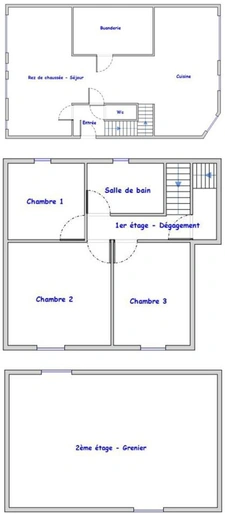 Maison de ville 118m2, 4 chambres, jardin, combles aménagés,