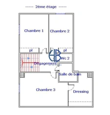 Appartement  3 ch - terrasse - 2 salle d'eau -2 w-c - centre VOIRON