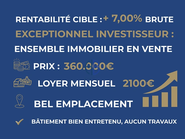 SPECIAL INVESTISSEURS !  Rentabilité 7% Murs + appartement